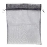 12 x 14 in. Organza Bag with Drawstrings, Black
