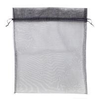 12 x 14 in. Organza Bag with Drawstrings, Black