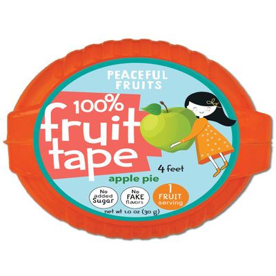 Peaceful Fruits 100% Fruit Tape - Apple Pie - 6 Packs - Just Fruit - No Added Sugars, No Sugar Substitutes, No Dyes