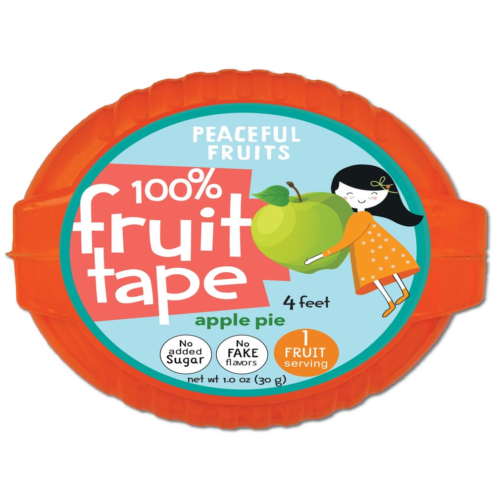Peaceful Fruits 100% Fruit Tape - Apple Pie - 6 Packs - Just Fruit - No Added Sugars, No Sugar Substitutes, No Dyes