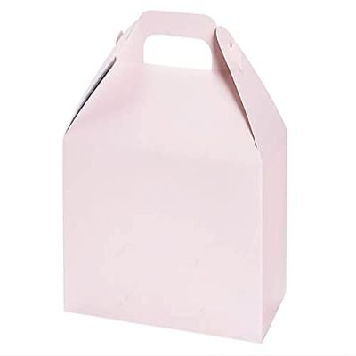 Pack of 6, Blush Pink Matte Gable Box, 8.5x4.75x5.5" for Food Service, Party Favors and Promotional Packaging