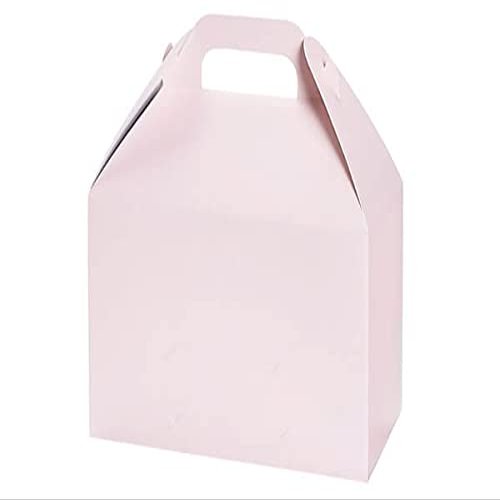 Pack of 6, Blush Pink Matte Gable Box, 8.5x4.75x5.5" for Food Service, Party Favors and Promotional Packaging