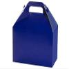Pack of 6, Navy Blue Gloss Gable Box, 8.5x4.75x5.5" for Food Service, Party Favors and Promotional Packaging view 1
