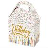 Pack of 6, Happy Birthday Stars Gable Box, 8.5x4.75x5.5" for Food Service, Party Favors and Promotional Packaging view 1