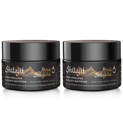 Shilajit Pure Himalayan Organic Shilajit Resin - Gold Grade 100% Purity Shilajit with Fulvic Acid & 85+ Trace Minerals Complex for Energy & Immune Support, Pack of 2 (4 Months Supply)