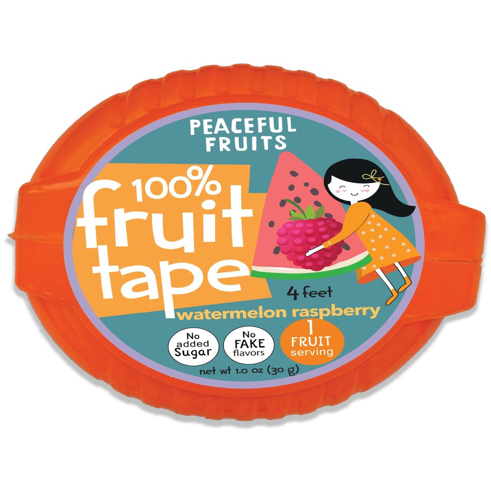 Peaceful Fruits 100% Fruit Tape - Watermelon Raspberry - 6 Packs - Just Fruit - No Added Sugars, No Sugar Substitutes, No Dyes