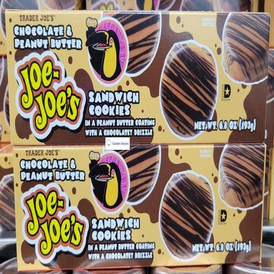 Trader Joe's2 Trader Joes Chocolate & Peanut Butter Joe-Joes Sandwich Cookies 6.8oz 193g (Two Boxes)
