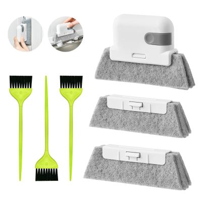 6Pcs Magic Groove Gap Cleaning Brushes Kit, Door Window Track Crevice Cleaning Brush, Window Cleaning Brush for Sink, Kitchen, Bathroom, Car Vents, Keyboard, Household Cleaning Tools Set