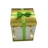 FELANAS 6 Pack Acetate Gift Boxes Metallized Top with Ribbon | Wrapping Clothing Boxes for Gifts, Mailing, Clothes | 20 x 20 x 25,5 CM : 8" x 8" x 10" | Gift Cardboard Boxes (Golden/Green Ribbon) view 3