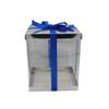 FELANAS 6 Pack Acetate Gift Boxes Metallized Top with Ribbon | Wrapping Clothing Boxes for Gifts, Mailing, Clothes | 20 x 20 x 25,5 CM : 8" x 8" x 10" | Gift Cardboard Boxes (Silver/Blue Ribbon) view 2