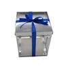 FELANAS 6 Pack Acetate Gift Boxes Metallized Top with Ribbon | Wrapping Clothing Boxes for Gifts, Mailing, Clothes | 20 x 20 x 25,5 CM : 8" x 8" x 10" | Gift Cardboard Boxes (Silver/Blue Ribbon) view 3