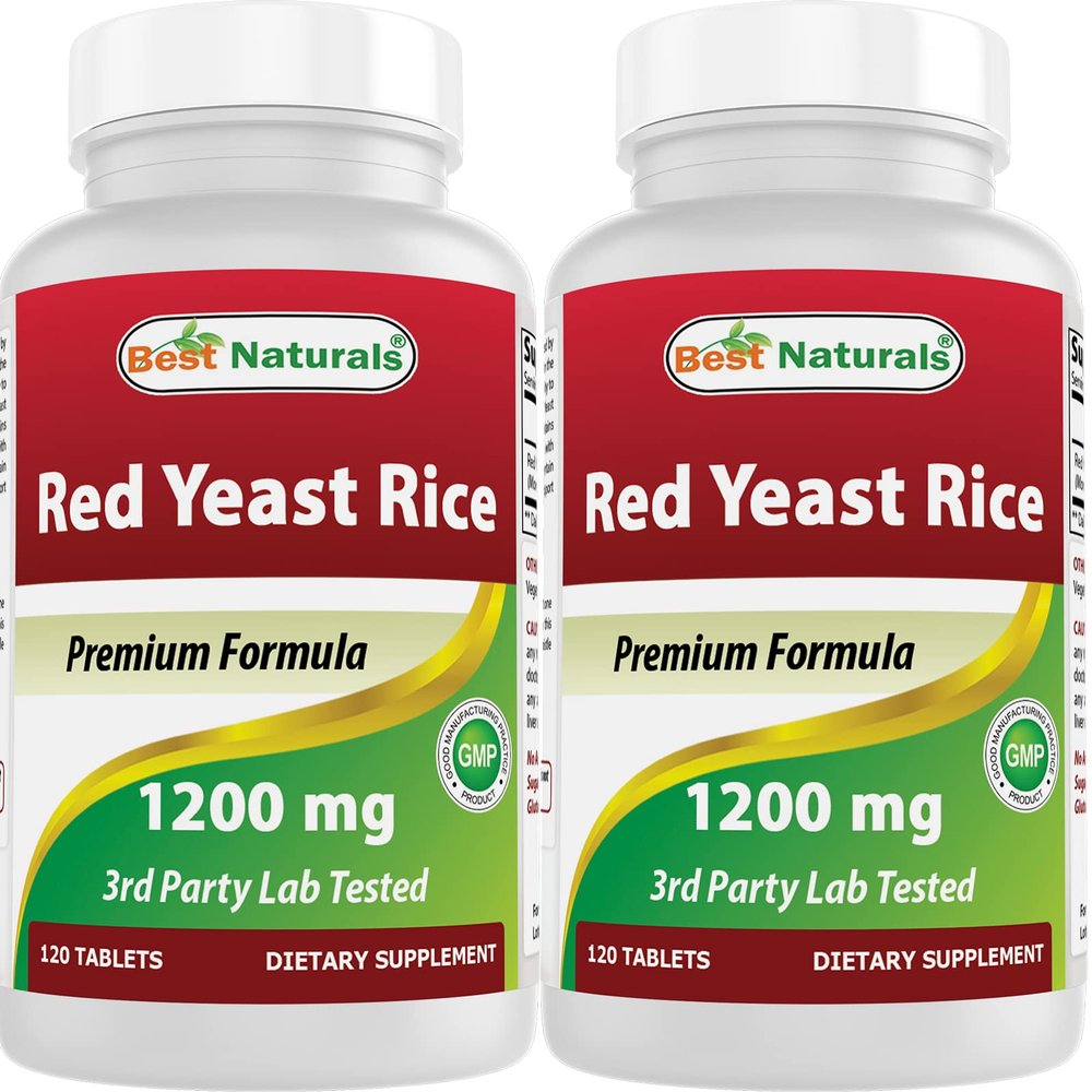 Best Naturals Red Yeast Rice 1200 mg (Non-GMO) 120 Tablets (120 Count (Pack of 2))