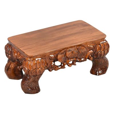 YUEYOULII Bonsai Base Ornament Wood Base Buddha Statue Vase Antique Crafts Carving Ornaments Rectangular Odd Stone for Home Office Decor (Color : A)