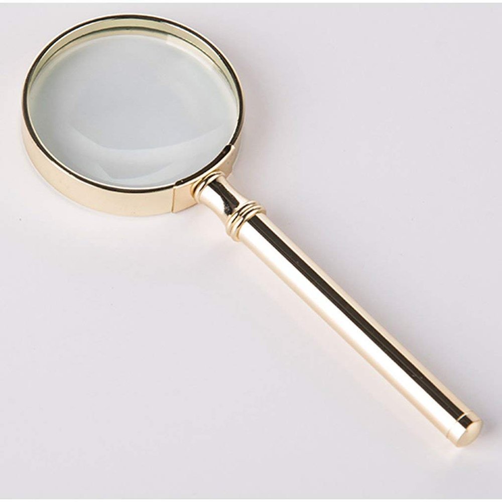 JF-Xuan Magnifying Glass Copper 18K Imitation Gold High-Grade Magnifying Glass 20 Times Old Reading Children's Magnifying Glass