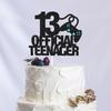 13 OFFICIAL Teenager Game Birthday Cake Topper - Video Game Boy's Blue 13th Birthday Level Up Party Cake Supplies - Game On Winner Party Decoration view 2