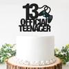 13 OFFICIAL Teenager Game Birthday Cake Topper - Video Game Boy's Blue 13th Birthday Level Up Party Cake Supplies - Game On Winner Party Decoration view 3