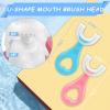 ANOOVV 4 Pack U Shaped Toothbrush Kids, Soft Silicone Brush Head Whole Mouth with Handle 360  Oral Teeth Cleaning Design for Toddler Toothbrushes Age 2-6 view 2