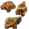 ZHDECOR 1.5" Turtle Crystal Statue Sculpture Stone Healing Crystal Reiki Pocket Tortoise Gemstone Figurines for Desk Decor, Reiki Healing,Tiger'sEye view 3