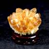 Natural Citrine Phantom Quartz Crystal Mineral Amethsyt Cluster Healing Decoration Specimen + Wood Base (300-400g, Citrine Phantom Cluster) view 4