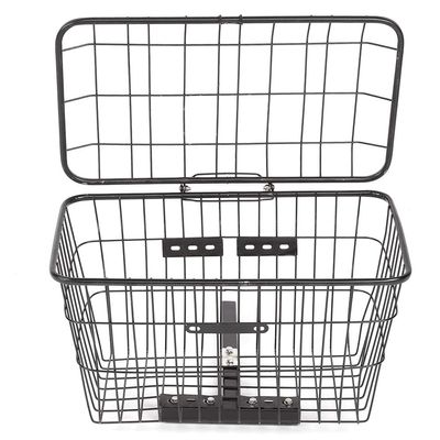 01 02 015 Scooter Basket, Folding Storage Basket for Electric Mobility Scooters and Power Wheelchairs, Black Iron, Frame Mount, 5 kg Capacity, 27x20x20 cm