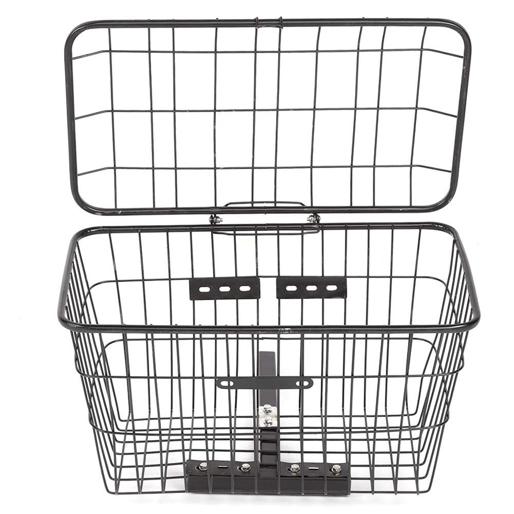 01 02 015 Scooter Basket, Folding Storage Basket for Electric Mobility Scooters and Power Wheelchairs, Black Iron, Frame Mount, 5 kg Capacity, 27x20x20 cm