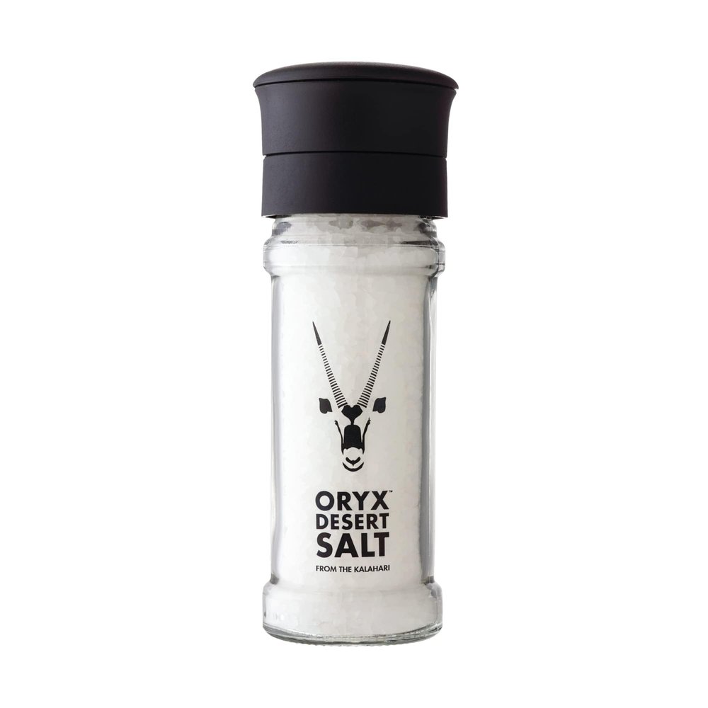 Oryx Desert Salt Grinder - Ceramic Mill for Coarse Kosher Salt - Naturally Organic Seasoning - Alternative to Sea Salt, Himalayan & Rock Salt, from Salt Lakes in the Kalahari Desert,3.52 oz