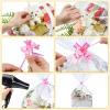 CHENGU 100 Pcs 3 Sizes Shrink Wrap Bags for Gift Baskets 20 x 28 16 x 24 14 x 18 Clear plastic Heat Shrink Cellophane Bags and 6 Color Pull Bows for easter Christmas Baskets Packaging view 3