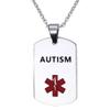 NanMuc Autism Medical ID Necklace Pendant for Men Women Stainless Steel Engraved Medical ID Tag Emergency Med Alert Necklace Jewelry view 1