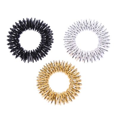 3pcs Spiky Sensory Finger Massage Set and Adults Great Classroom Supplies, Gold/Silver/Black Set