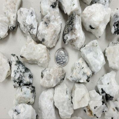 2 LBs Rough Rainbow Moonstone Crystals Raw Natural Stones Bulk for Tumbling & Healing