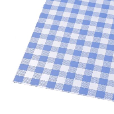 60 Sheets Waterproof Gift & Flower Wrapping Paper Tartan Pattern Wrapping Paper for Birthday, Holiday, Party, Wedding, Gift Packing, 22.8x22.8 Inches, Light Sky Blue