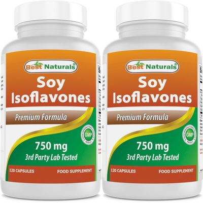 Best Naturals Soy Isoflavones 750 mg 120 Capsules (120 Count (Pack of 2))