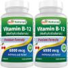 Best Naturals Vitamin B-12 as Methylcobalamin (Methyl B12), 6000 mcg 60 Sublingual Tablets (60 Count (Pack of 2)) view 1