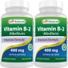 Best Naturals Vitamin B2 (Riboflavin) 400mg - Migraine Relief - Veggie Capsules - Conezyme Precursor - 120 Count (120 Count (Pack of 2)) view 1