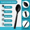 10" Black Plastic Serving Spoons for Buffet, Bulk 12 Count, Heavy Duty Disposable Spoon, Large Plastic Serving Utensils for Catering Supplies, Events, Party, Weddings & More - C&S Event Supply Co. view 2