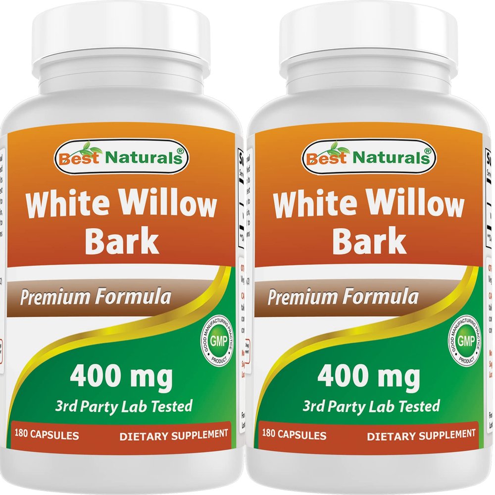 Best Naturals White Willow Bark 400 mg 180 Capsules (180 Count (Pack of 2))