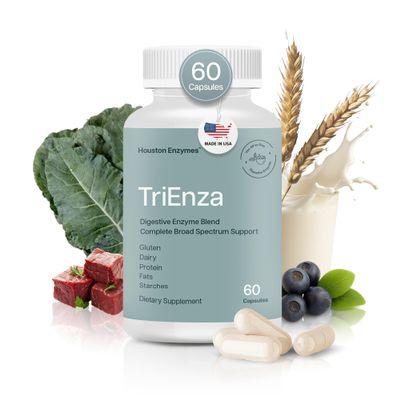 Houston Enzymes TriEnza Digestive Enzymes for Women & Men, 60 Capsules