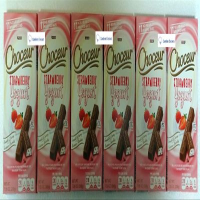Choceur Strawberry Yogurt Smooth Creamy European Chocolate 7.05oz 200g (Six Bars)