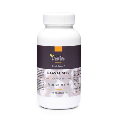 YOGIS HERBS Naval Seed Capsules (Syzygium cumini/Jamun Seed/Indian BlackBerry) 90 Veg Capsules