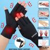 2 Pairs Copper Arthritis Compression Gloves Women Men for Carpal Tunnel, RSI, Joint Pain, Swelling, Tendonitis Relief, Fingerless Arthritis Gloves for Computer Typing, Work, Sleeping (SMALL/MEDIUM) view 2