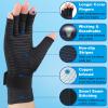 2 Pairs Copper Arthritis Compression Gloves Women Men for Carpal Tunnel, RSI, Joint Pain, Swelling, Tendonitis Relief, Fingerless Arthritis Gloves for Computer Typing, Work, Sleeping (LARGE/X-LARGE) view 3