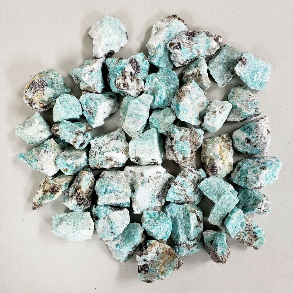 1/2 LB Raw Amazonite Crystal Bulk Wholesale Rough Stones Amazonite Gemstone