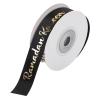 Tofficu Black Ramadan Satin Ribbon Roll, 10 Yards, Eid Mubarak Decor, Gift Wrapping, DIY Bow Making view 1