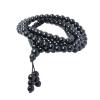 RICHRAIN 108 Meditation Beads Agate Crystal Healing Necklace Jewellery for Women (Black 6mm) view 2