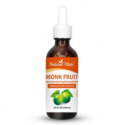 100% Monk Fruit Liquid Sweetener (Optimized with Erythritol) - 4 FL OZ (120 mL)  Glass Bottle| 1Pack)