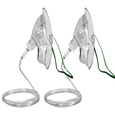 Endure Elongated Oxygen Mask with 6.8' Tubing and Adjustable Elastic Strap, Pack of 2 (Adult)