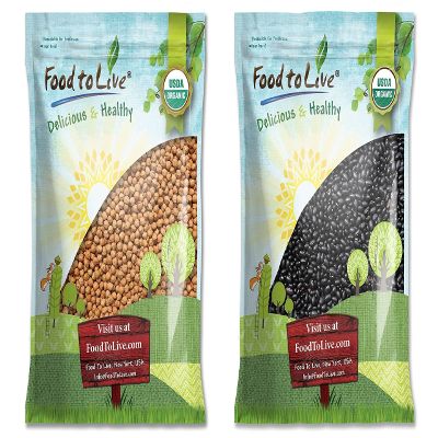 Food to Live - Organic Chickpeas 10 lb & Organic Black Beans 10 lb