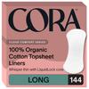 Cora 100% Organic Cotton Topsheet Period Liners (144 Long Period Liners) view 1