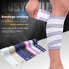 AIZXC Elastic Breathable Calf Shin Wraps Straps Bandage Compression Brace Sleeve Thigh Leg Support for Men Women Running, Cross Training, Squatting, Fitness & Weightlifting, 1 Pair (Beige) view 2