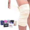 AIZXC Elastic Breathable Knee Wraps Bandage Compression Sleeve Brace Pain Relief Straps Support for Men Women Cross Training WODs,Gym Workout,Fitness & Powerlifting, 1 Pair (Beige) view 1